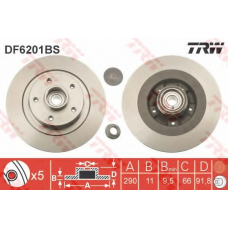 DF6201BS TRW Тормозной диск