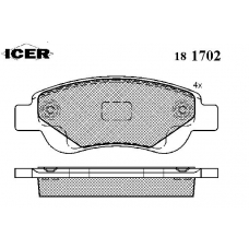 181702 ICER Комплект тормозных колодок, дисковый тормоз