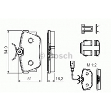 0 986 494 529 BOSCH Комплект тормозных колодок, дисковый тормоз