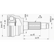 CVJ5554.10 OPEN PARTS Шарнирный комплект, приводной вал