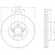 8DD 355 106-321 HELLA Тормозной диск