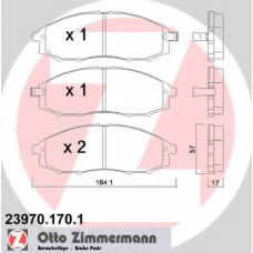 23970.170.1 ZIMMERMANN Комплект тормозных колодок, дисковый тормоз