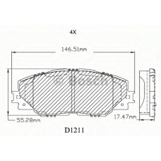 F 03B 150 172 BOSCH Комплект тормозных колодок, дисковый тормоз