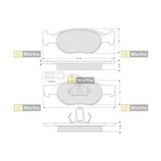 BD S058P STARLINE Комплект тормозных колодок, дисковый тормоз