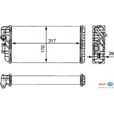 8FH 351 312-431 HELLA Теплообменник, отопление салона