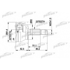 PCV1156 PATRON Шарнирный комплект, приводной вал