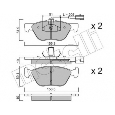 22-0083-1 METELLI Комплект тормозных колодок, дисковый тормоз