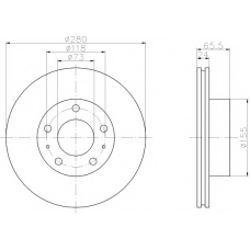 8DD 355 104-401 HELLA PAGID Тормозной диск