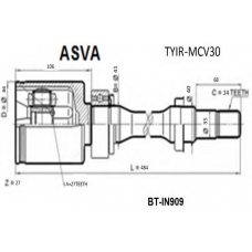 TYIR-MCV30 ASVA Шарнирный комплект, приводной вал