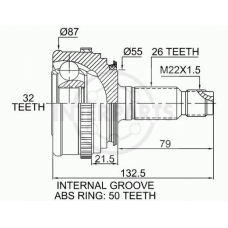 OJ-0841 InterParts Шарнирный комплект, приводной вал