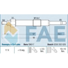 74156 FAE Свеча накаливания