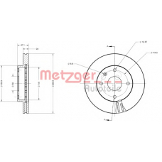 6110525 METZGER Тормозной диск