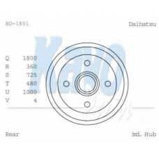 BD-1851 KAVO PARTS Тормозной барабан