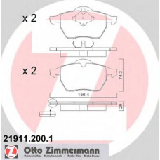 21911.200.1 ZIMMERMANN Комплект тормозных колодок, дисковый тормоз