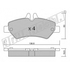 688.0 fri.tech. Комплект тормозных колодок, дисковый тормоз