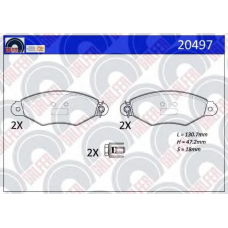 20497 GALFER Комплект тормозных колодок, дисковый тормоз