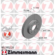 185.3952.20 ZIMMERMANN Тормозной диск