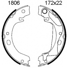 01806 BSF Комплект тормозных колодок, стояночная тормозная с