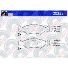 20332 GALFER Комплект тормозных колодок, дисковый тормоз