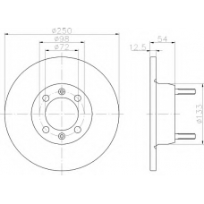 8DD 355 100-241 HELLA Тормозной диск