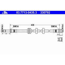 83.7713-0435.3 ATE Тормозной шланг