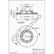 09.5848.10 BREMBO Тормозной диск