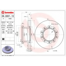 09.9301.10 BREMBO Тормозной диск