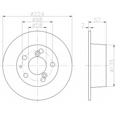 8DD 355 100-271 HELLA Тормозной диск