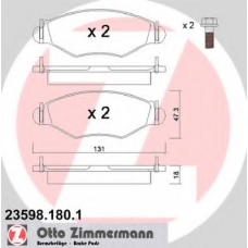 23598.180.1 ZIMMERMANN Комплект тормозных колодок, дисковый тормоз