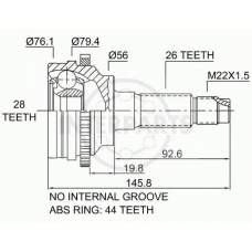 OJ-0451 InterParts Шарнирный комплект, приводной вал