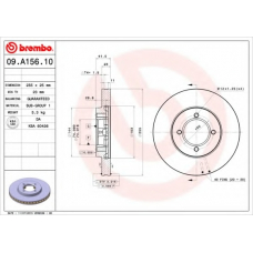 09.A156.10 BREMBO Тормозной диск