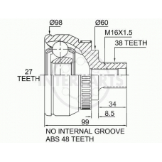 OJ-1418 InterParts Шарнирный комплект, приводной вал