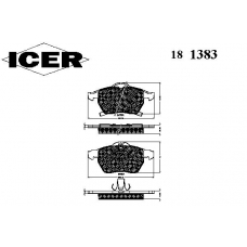 181383 ICER Комплект тормозных колодок, дисковый тормоз