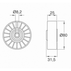 VKM 38002 SKF Натяжной ролик, поликлиновой  ремень