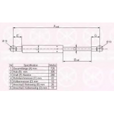 00142800 KLOKKERHOLM Газовая пружина, капот