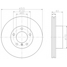 8DD 355 108-581 HELLA Тормозной диск