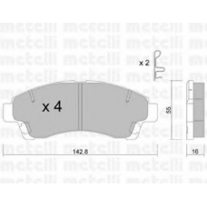 22-0395-0 METELLI Комплект тормозных колодок, дисковый тормоз