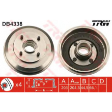 DB4338 TRW Тормозной барабан
