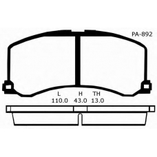 J PA-892AF JAPANPARTS Комплект тормозных колодок, дисковый тормоз