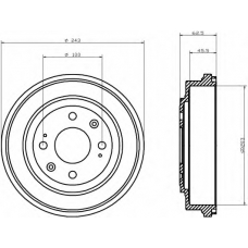 8DT 355 300-751 HELLA Тормозной барабан