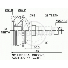 OJ-0444 InterParts Шарнирный комплект, приводной вал