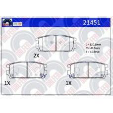 21451 GALFER Комплект тормозных колодок, дисковый тормоз