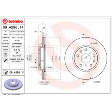 09.A296.14 BREMBO Тормозной диск