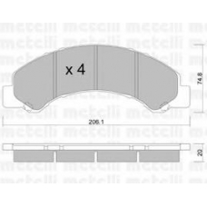 22-0620-0 METELLI Комплект тормозных колодок, дисковый тормоз