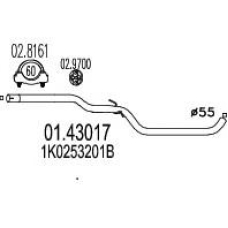 01.43017 MTS Труба выхлопного газа