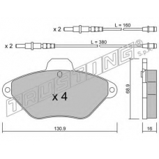 160.0 TRUSTING Комплект тормозных колодок, дисковый тормоз