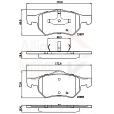 ADB02222 COMLINE Комплект тормозных колодок, дисковый тормоз