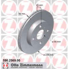 590.2569.00 ZIMMERMANN Тормозной диск