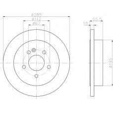 8DD 355 105-841 HELLA Тормозной диск