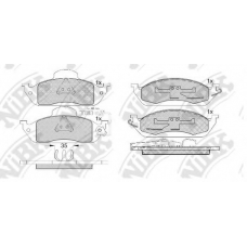 PN0116W NiBK Комплект тормозных колодок, дисковый тормоз